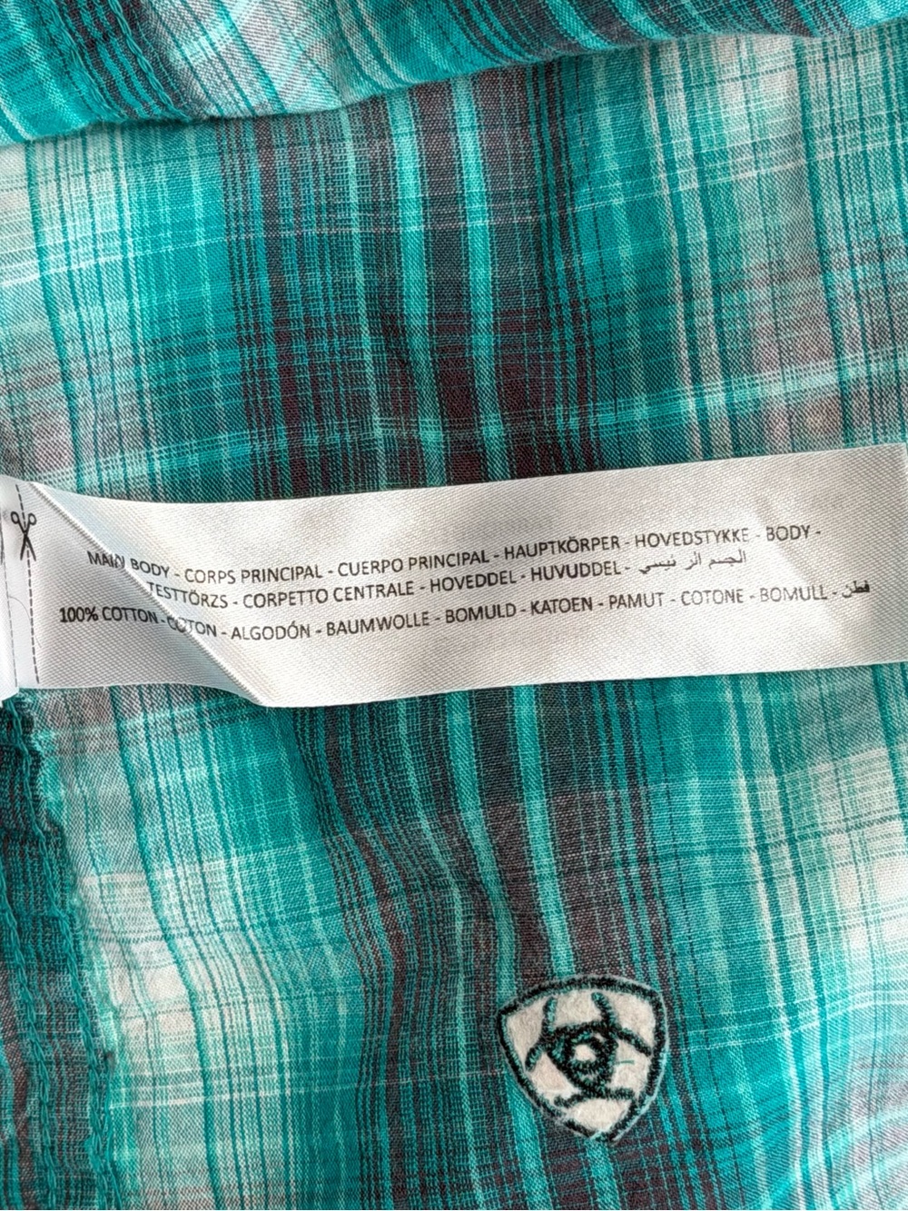 Ariat R.E.A.L. Women's Teal Plaid Western Pearl Snap Shirt Size S 100% cotton - Picture 11 of 14